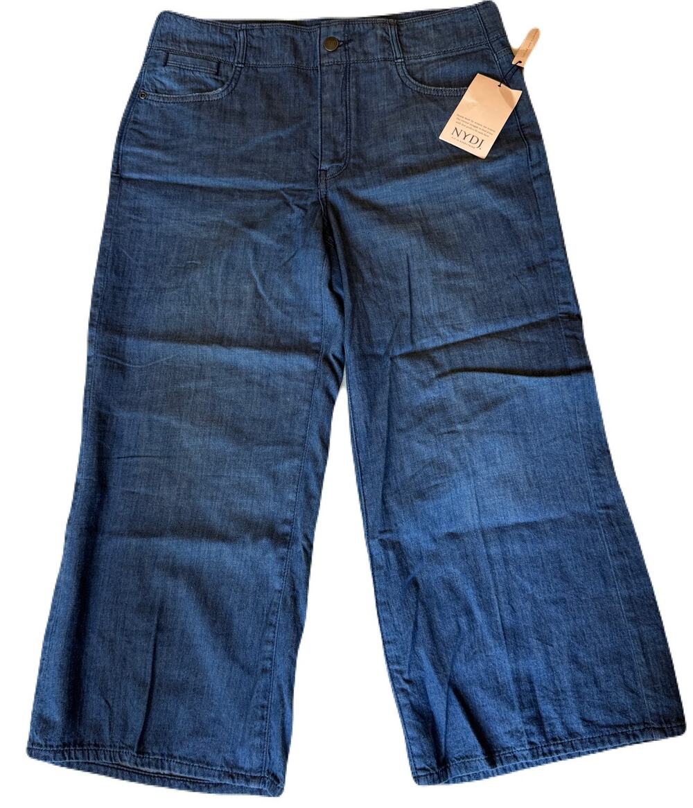 NYDJ Brigette High Rise Wide Leg Crop Jeans - Size 6 NWT